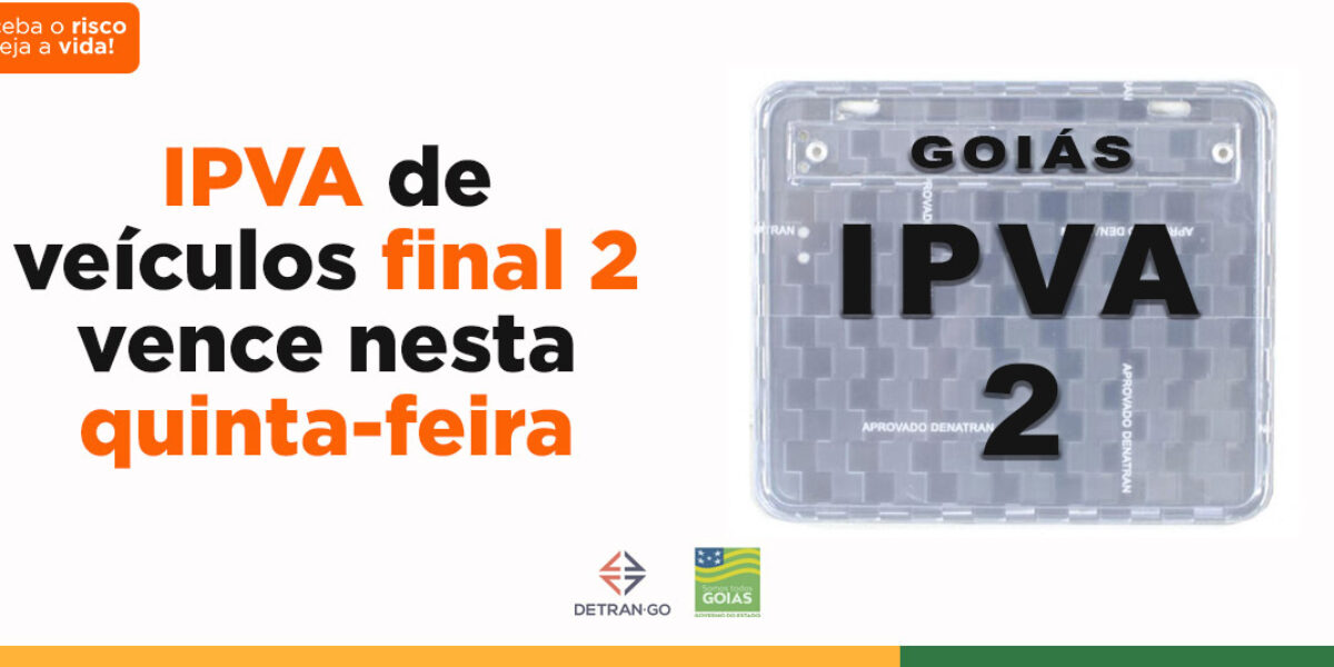 IPVA de veículos final 2 vence nesta quinta-feira