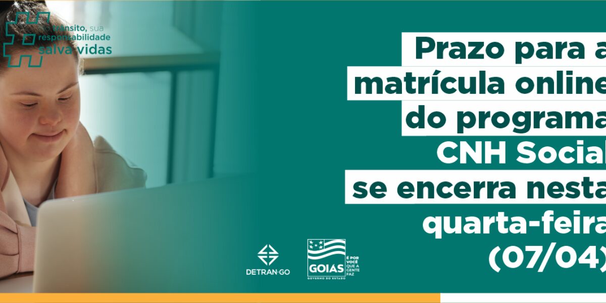 Prazo para matrícula on-line de selecionados do programa CNH Social encerra nesta quarta (07/04)