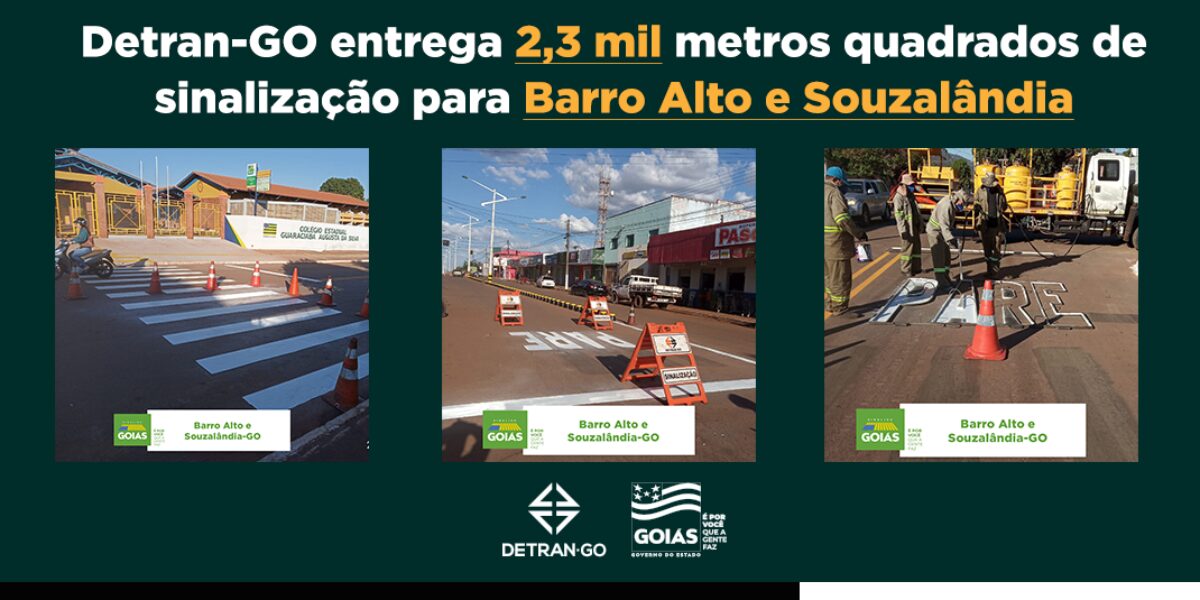 Detran-GO entrega 2,3 mil metros quadrados de sinalização para Barro Alto e Souzalândia