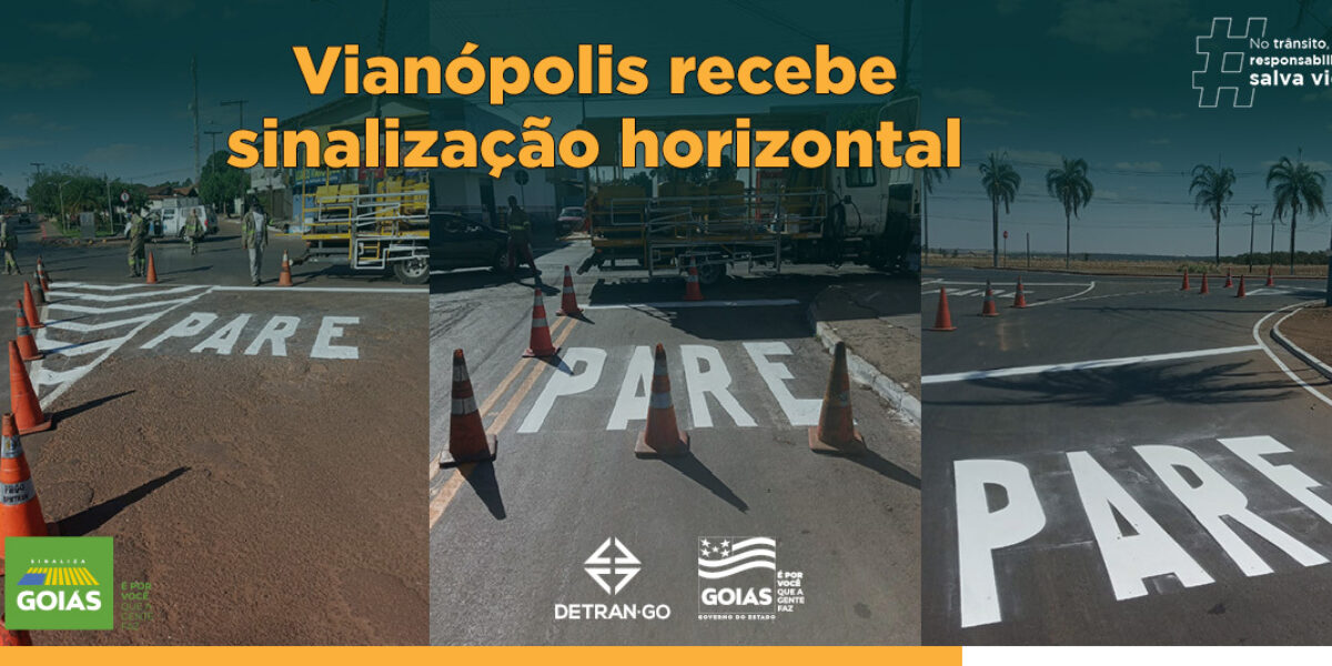 Vianópolis recebe sinalização horizontal