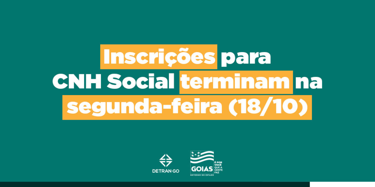 Governo de Goiás encerra inscrições para 5 mil vagas do CNH Social na segunda-feira (18/10)