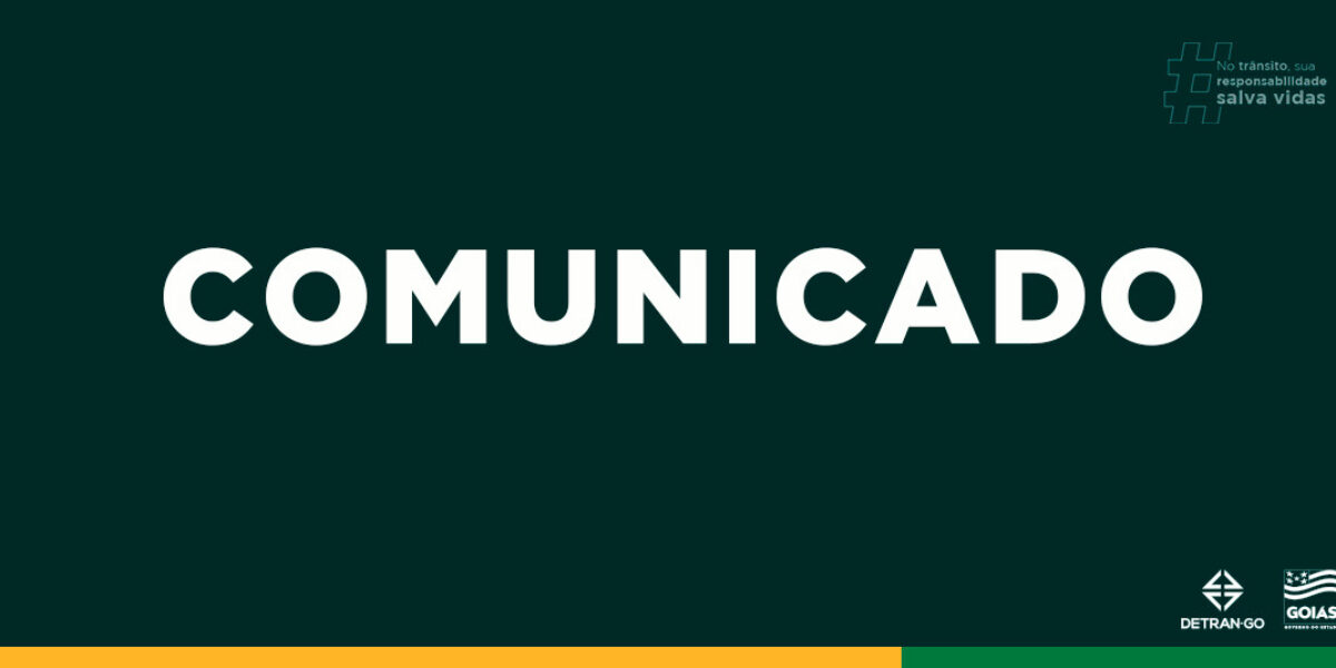Comunicado Detran-GO