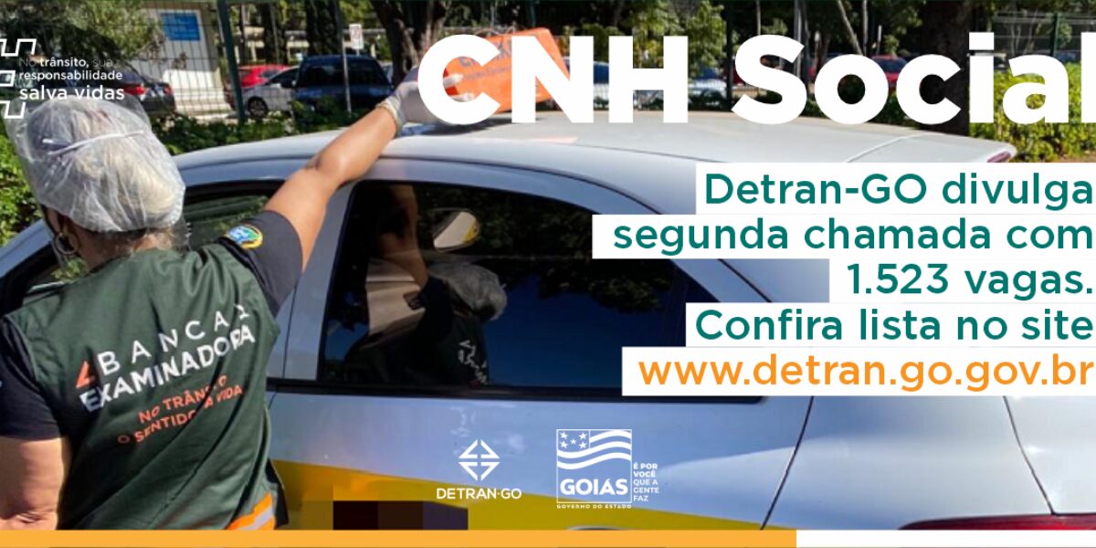 Governo de Goiás divulga lista de segunda chamada da CNH Social com 1.523 beneficiados