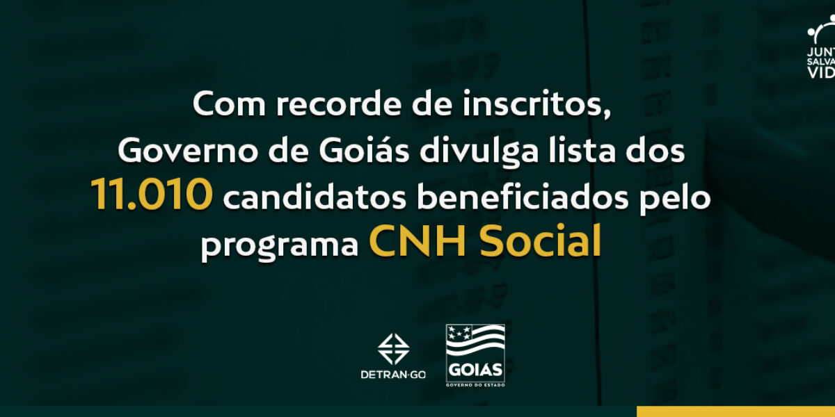 Com recorde de inscritos, Governo de Goiás divulga lista dos 11.010 candidatos da CNH Social