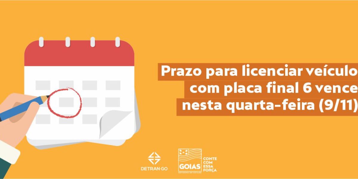 Prazo para licenciar veículos com placas finais de 6 a 8 vence nesta semana