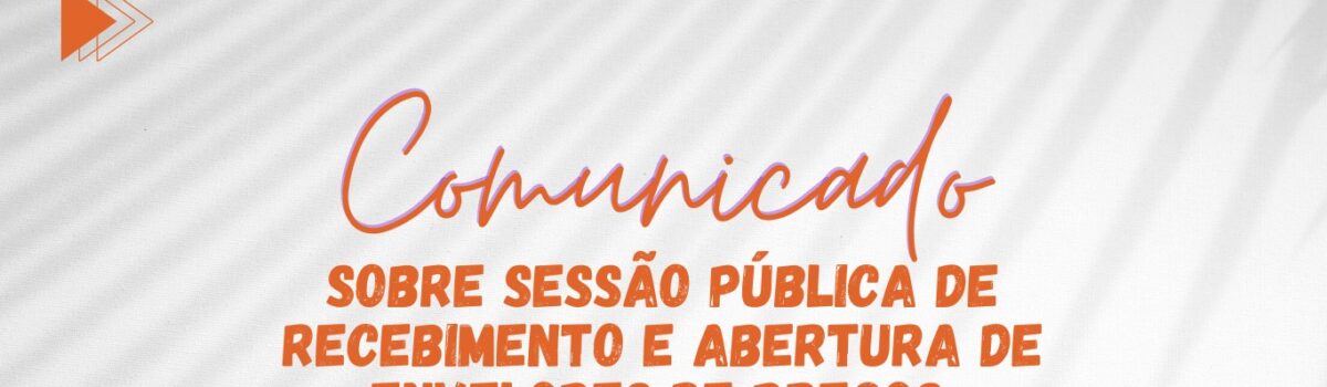 Comunicado sobre sessão pública