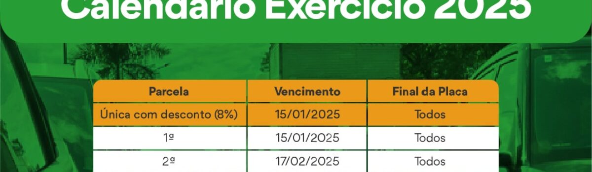 IPVA: 15 de janeiro é data limite para desconto único e inicio do parcelamento