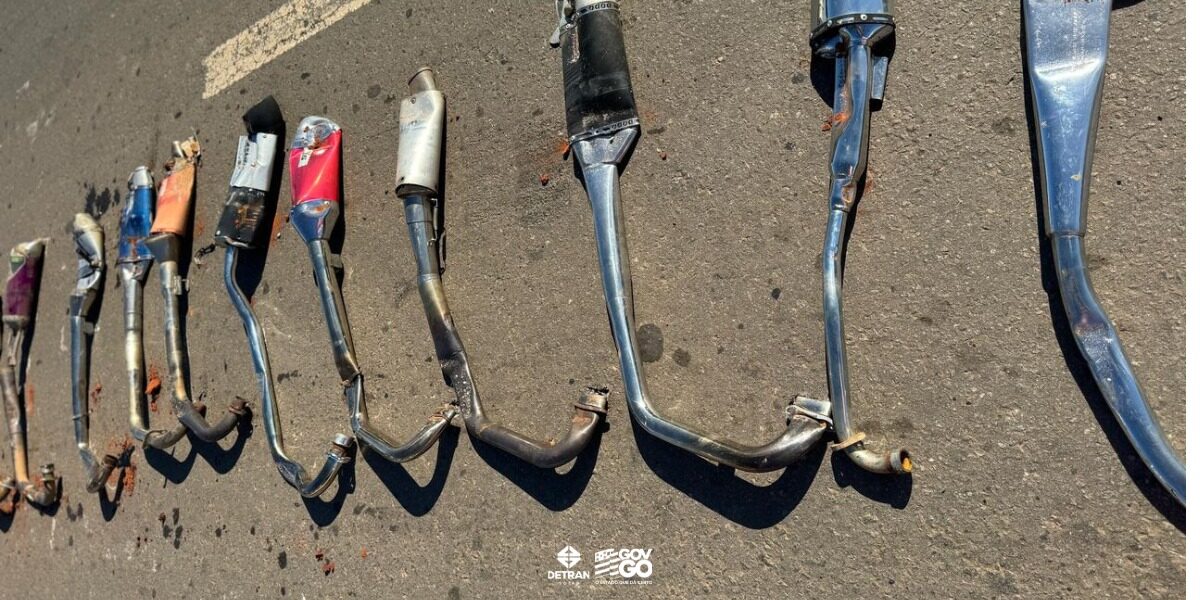 Detran e PM passam o rolo compressor em 350 escapamentos barulhentos