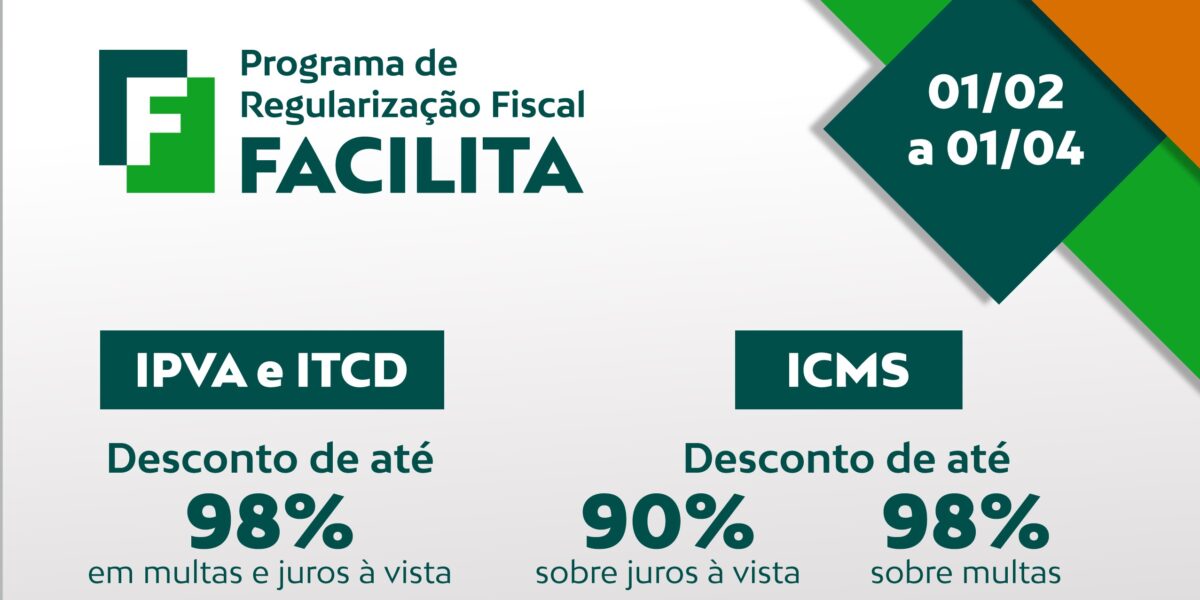 Programa de Regularização Fiscal de Goiás começa nesta segunda-feira
