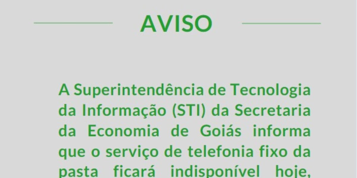 Serviço de telefonia da Economia fica indisponível para manutenção