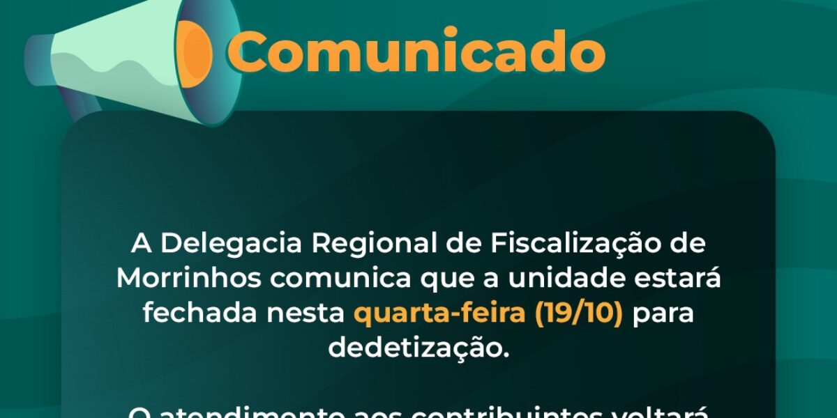 Delegacia Fiscal de Morrinhos será desinsetizada nesta quarta-feira