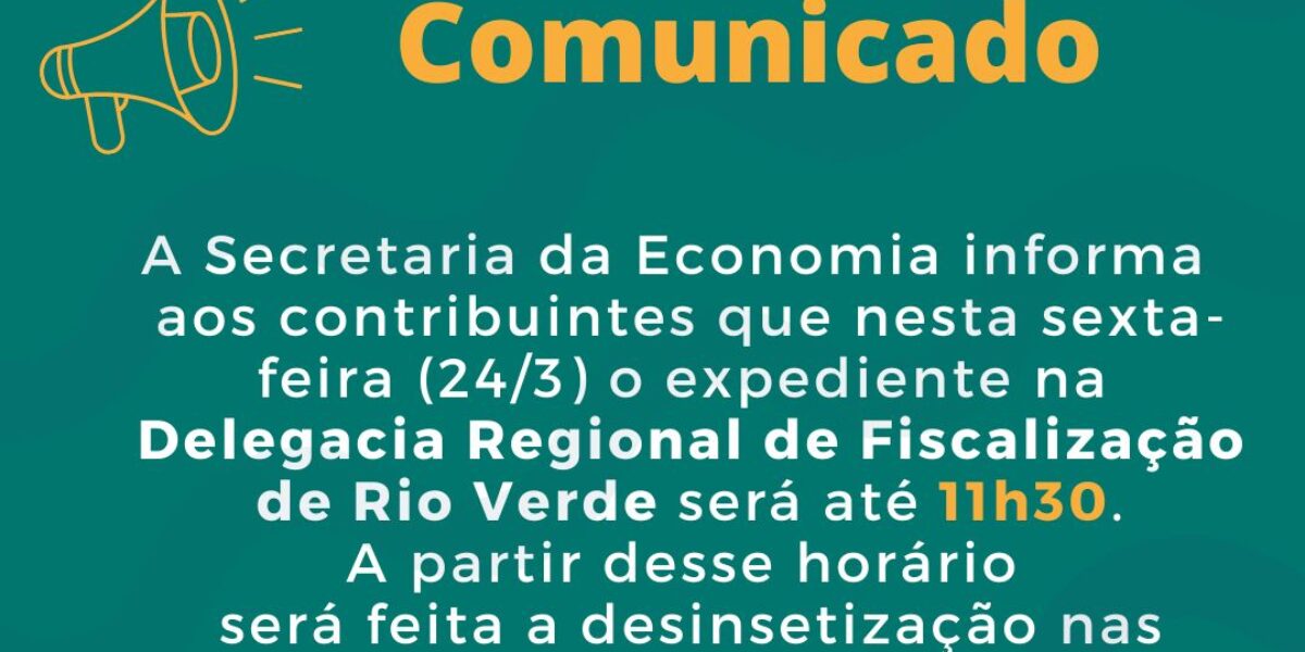 DRF de Rio Verde será desinsetizada na tarde desta sexta-feira