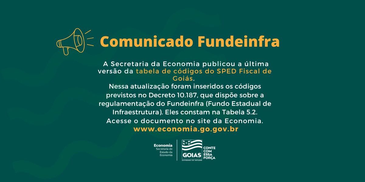 Comunicado – Códigos Fundeinfra