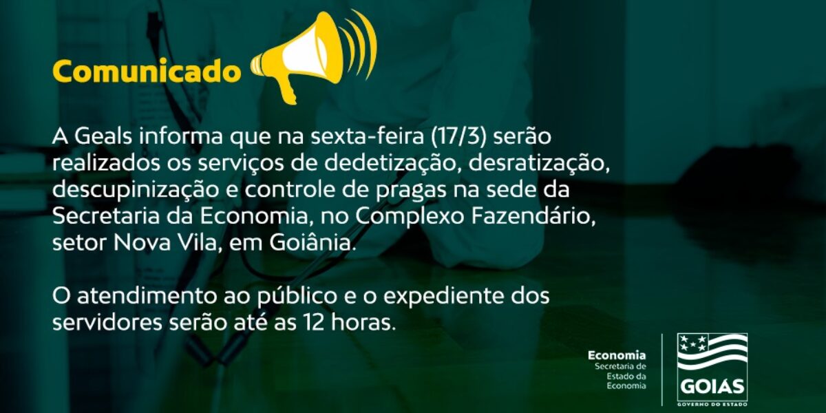 Complexo Fazendário será dedetizado na sexta-feira (17)