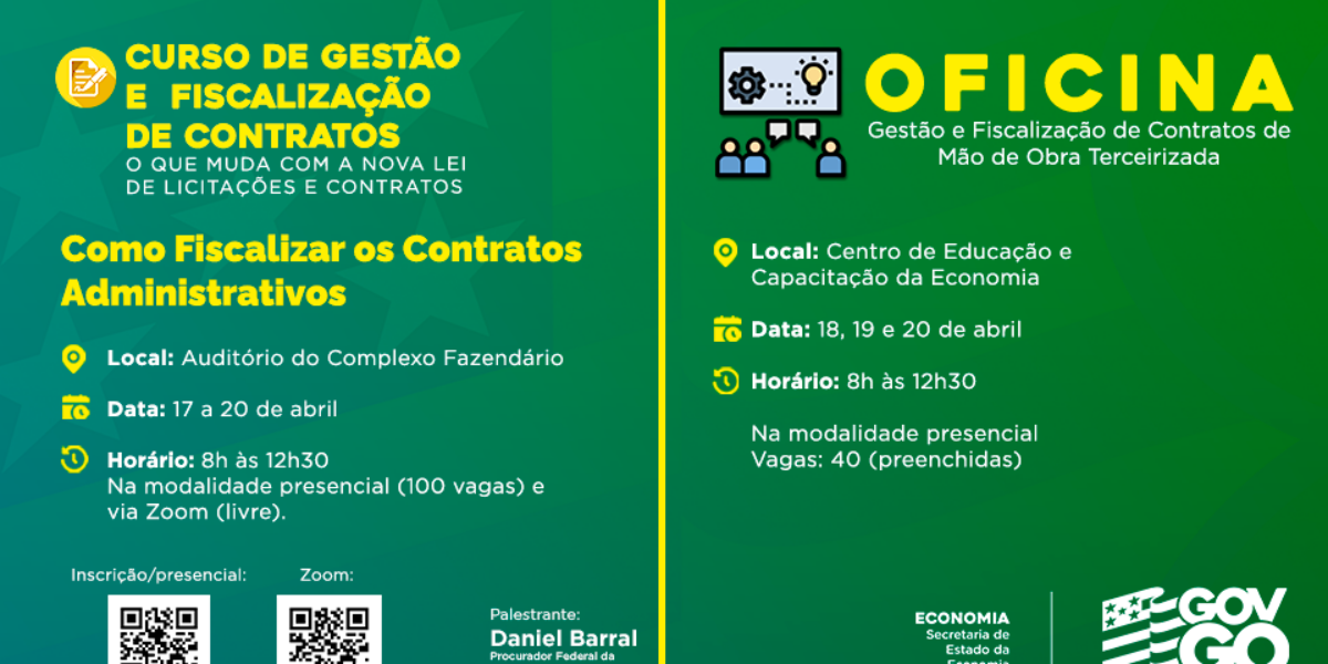 Economia promove Curso de Gestão e Fiscalização de Contratos