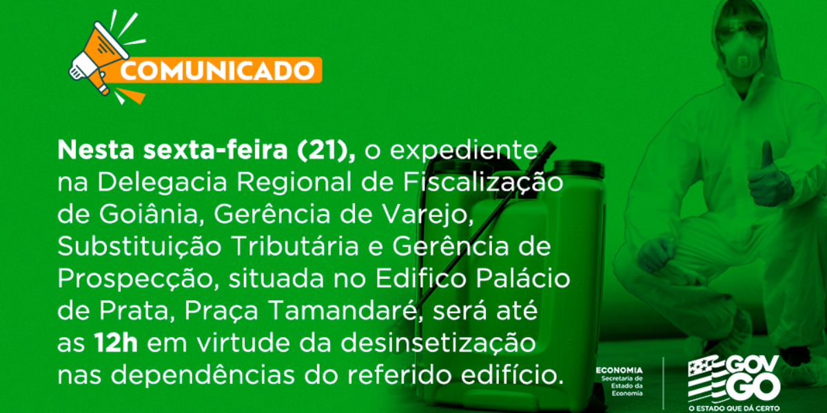 Expediente reduzido na sexta-feira na DRF de Goiânia