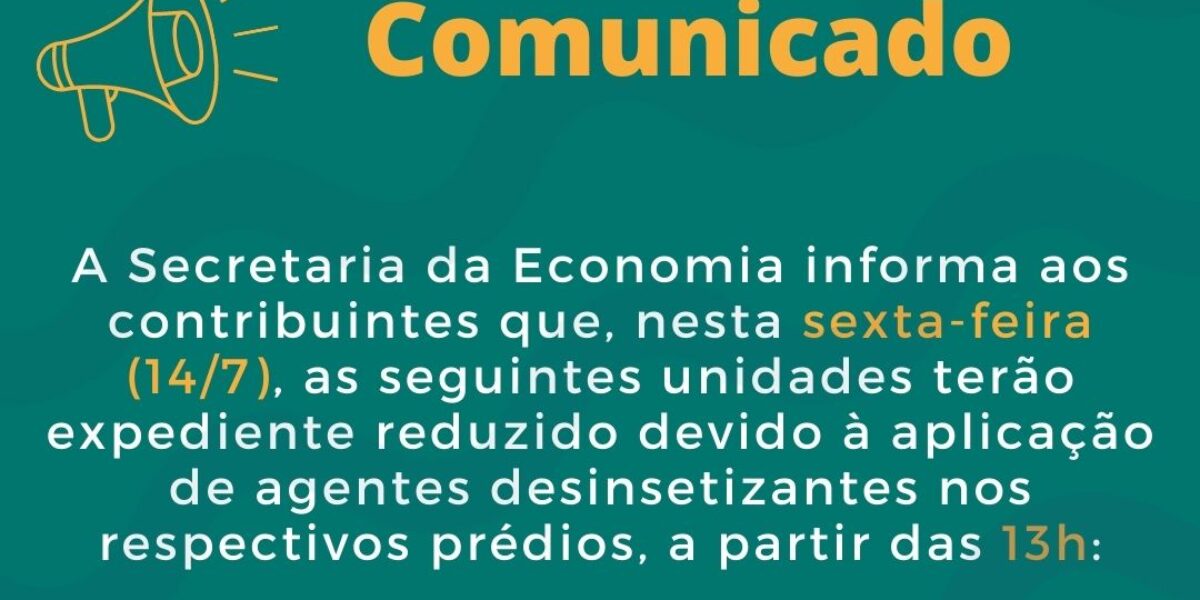 Agenfa de Aparecida de Goiânia e CTNF serão desinsetizadas nesta sexta