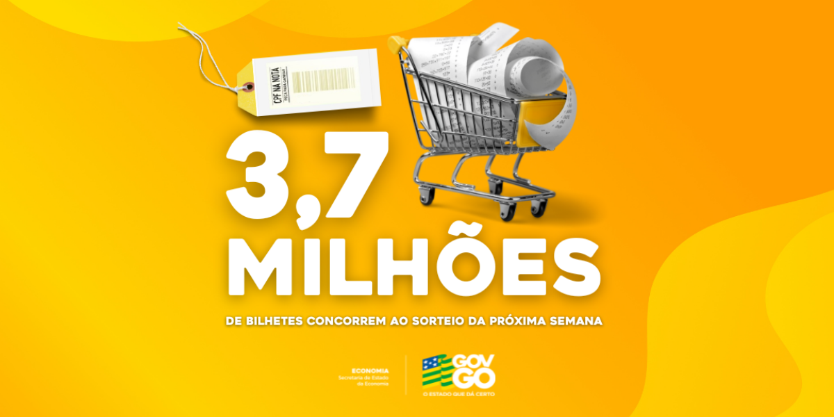 Nota Goiana: quase 3,7 milhões de bilhetes concorrem ao sorteio da próxima semana