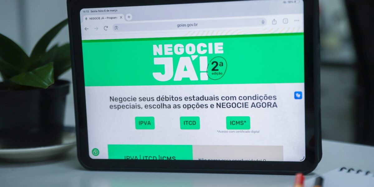 Governo de Goiás prorroga Negocie Já II até 3 de novembro