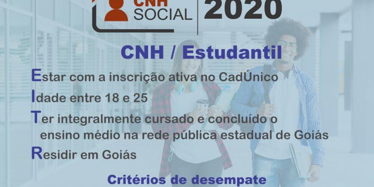 Estudantes podem se inscrever para o programa CNH Social até domingo