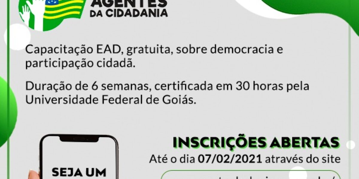 Governo de Goiás lança 2 mil vagas no programa Agentes da Cidadania