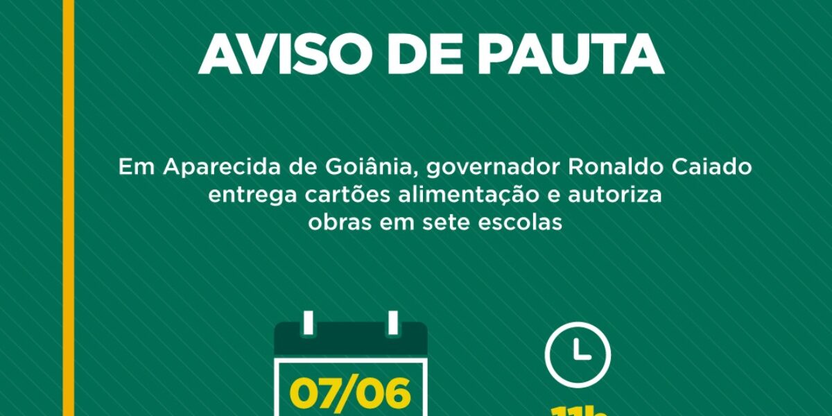 Em Aparecida de Goiânia, governador Ronaldo Caiado entrega cartões alimentação a estudantes da rede estadual e autoriza obras em sete escolas