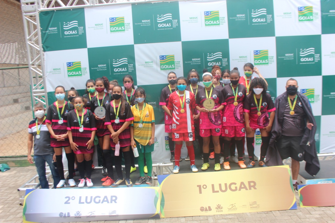 Vencedores dos Jogos Estudantis de Goiás 2021, categoria Infanto, na modalidade Futsal Feminino
