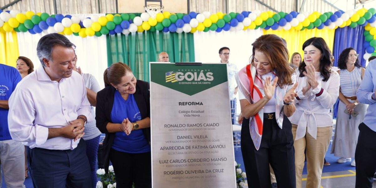 Gracinha Caiado inaugura reforma do Colégio Estadual Vida Nova, em Goiânia