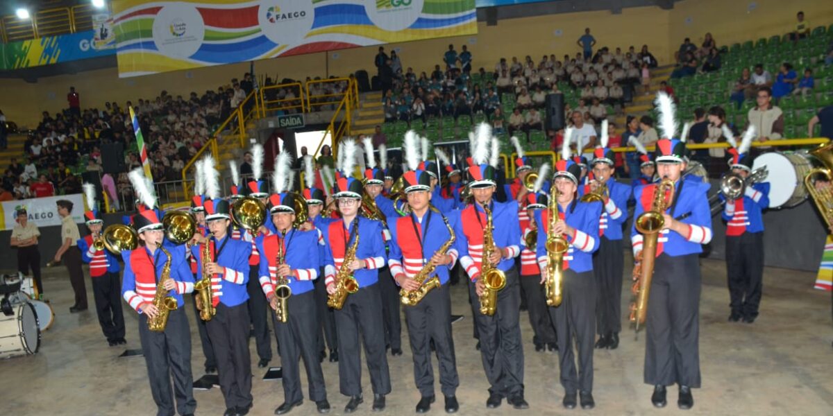 Faego 2024: Bandas e fanfarras de colégios da rede pública brilham em performances musicais no Goiânia Arena