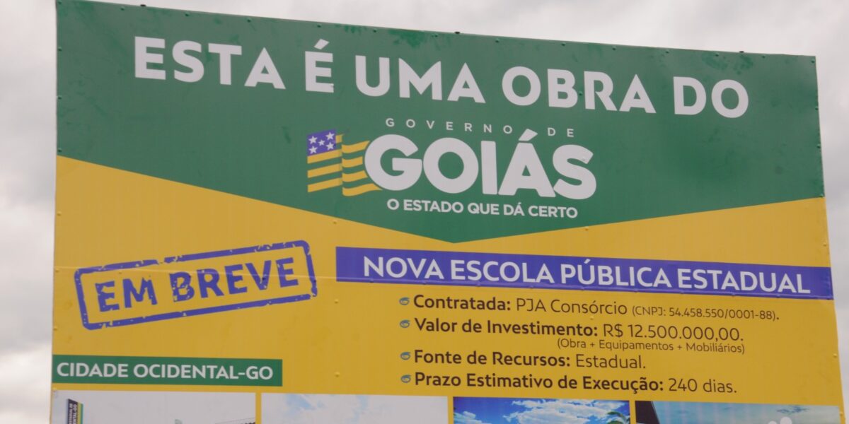 Governo de Goiás destina R$ 20 milhões para construção, reforma e ampliação de escolas na Cidade Ocidental