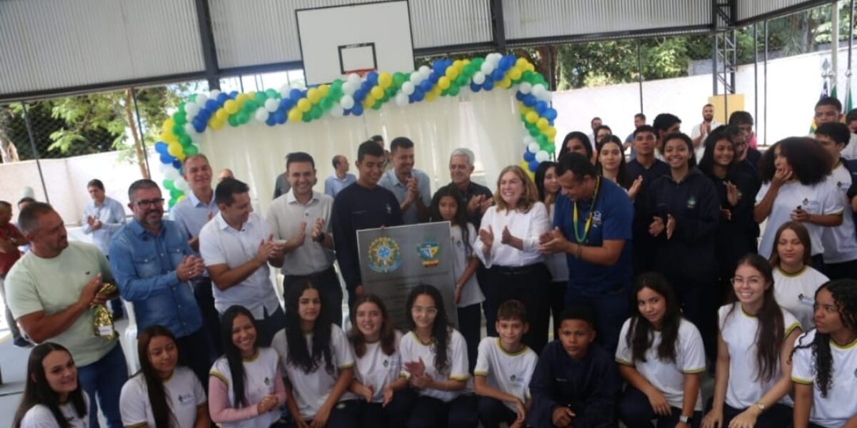 Governo de Goiás inaugura quadra esportiva coberta no Colégio Estadual de Posselândia, distrito de Guapó