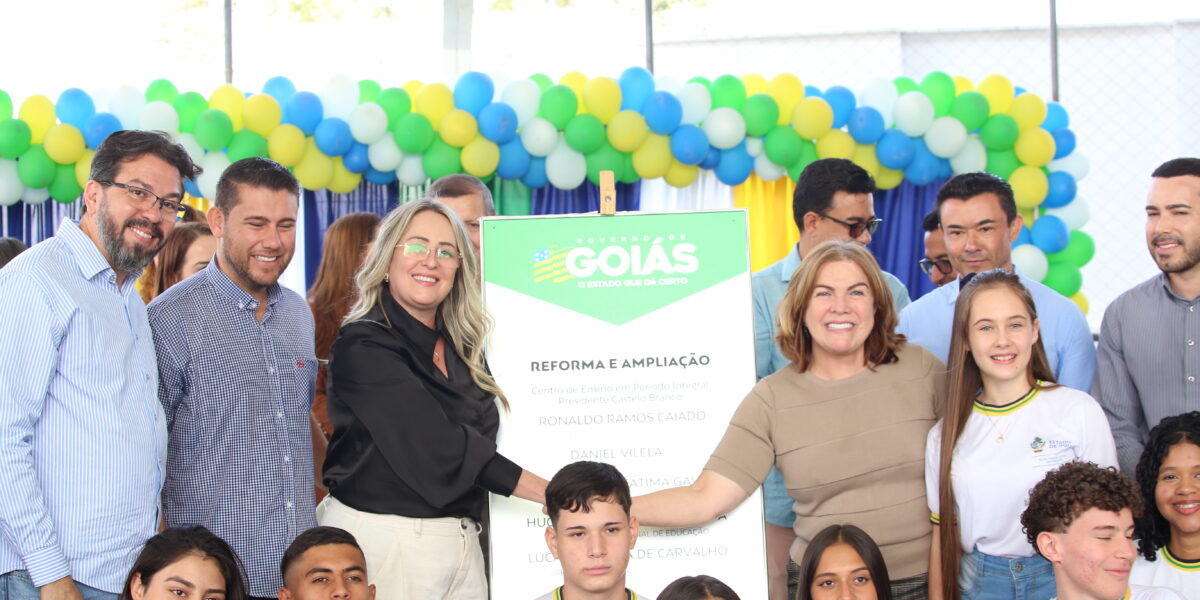 Secretária de Educação, Fátima Gavioli, inaugura quadra esportiva do Cepi Presidente Castelo Branco, em Bonfinópolis