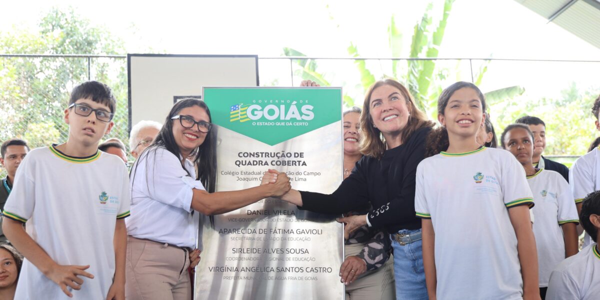 Escola do campo do povoado de Mato Seco, em Água Fria de Goiás, recebe nova quadra poliesportiva