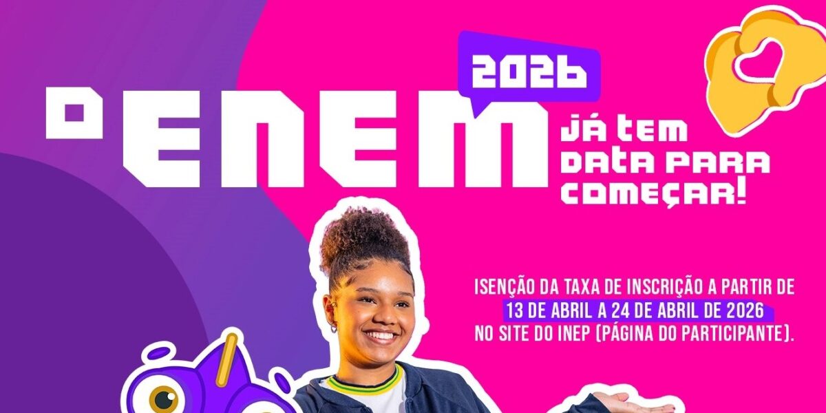 Pedido de isenção da taxa do Enem 2026 só pode ser feito até esta sexta-feira (24)