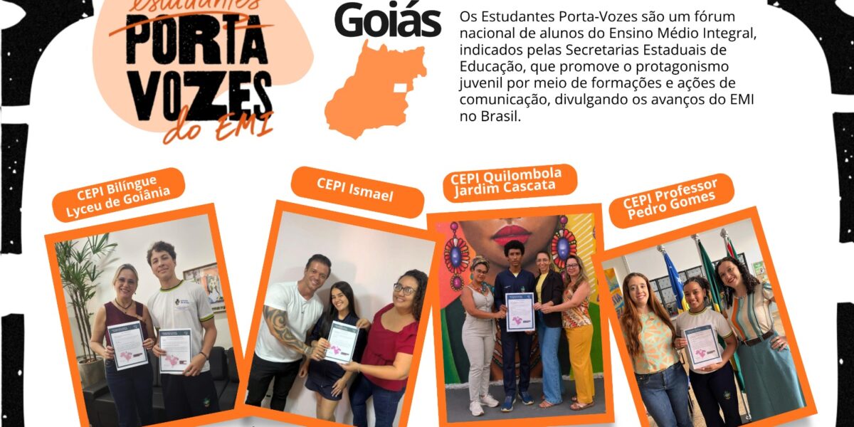 Estudantes goianos são selecionados para projeto nacional de protagonismo juvenil