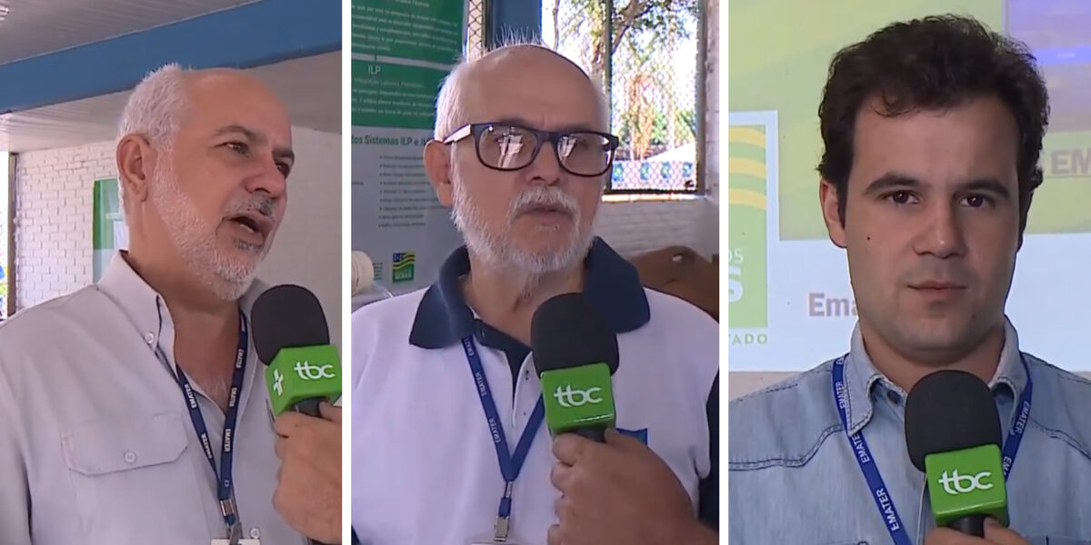 Extensionistas da Emater são entrevistados pelo programa TBC Campo, da TV Brasil Central; assista