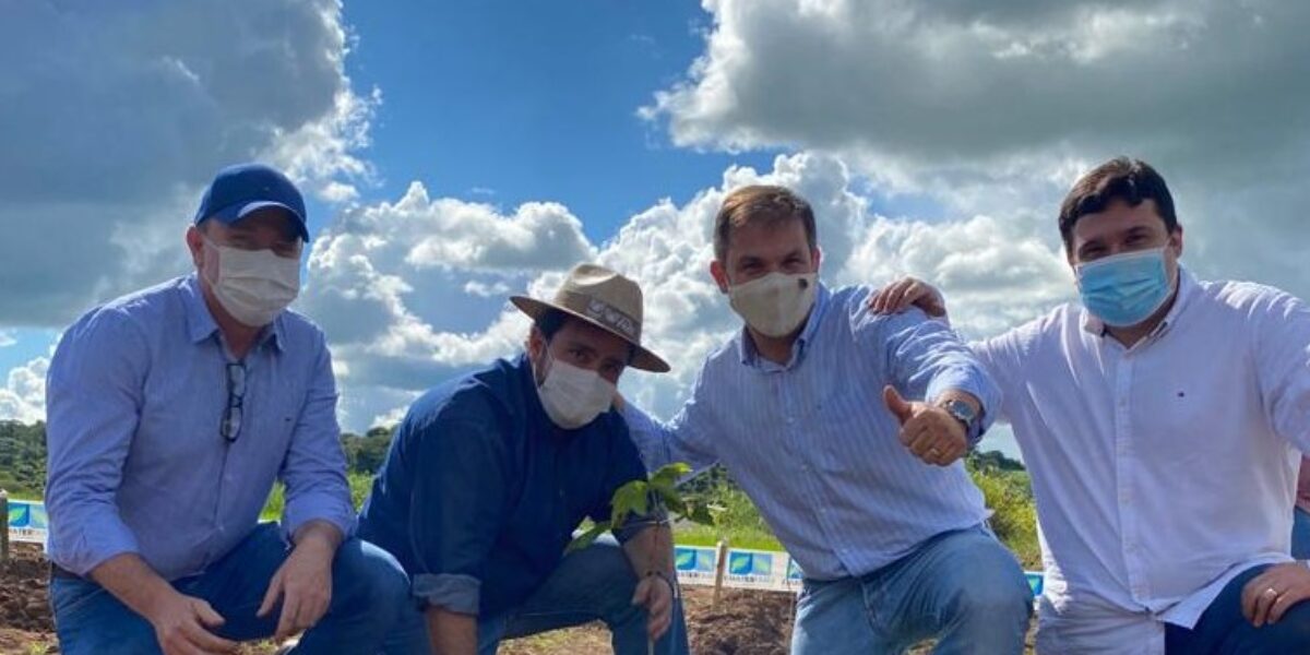 Unidade modelo de conservação de solo e água do Estado, em implantação na Emater, recebe plantio de mudas de árvores nativas do Cerrado