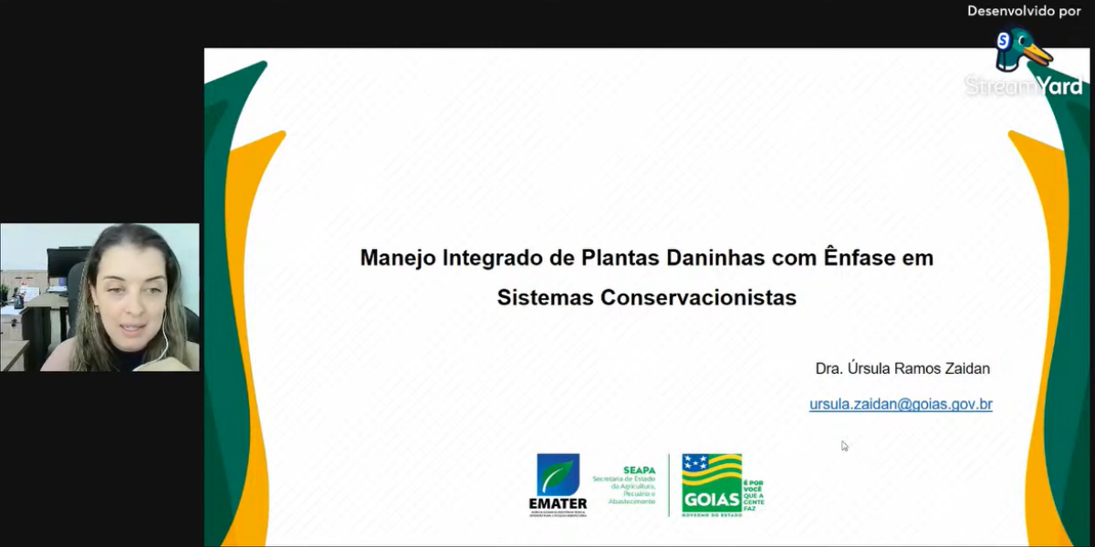 Emater realiza live sobre a importância do manejo de plantas daninhas na sustentabilidade dos sistemas agrícolas