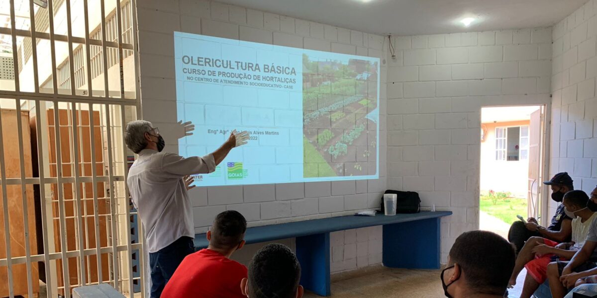 Emater ministra curso de produção de hortaliças para adolescentes que cumprem medidas socioeducativas em Goiânia