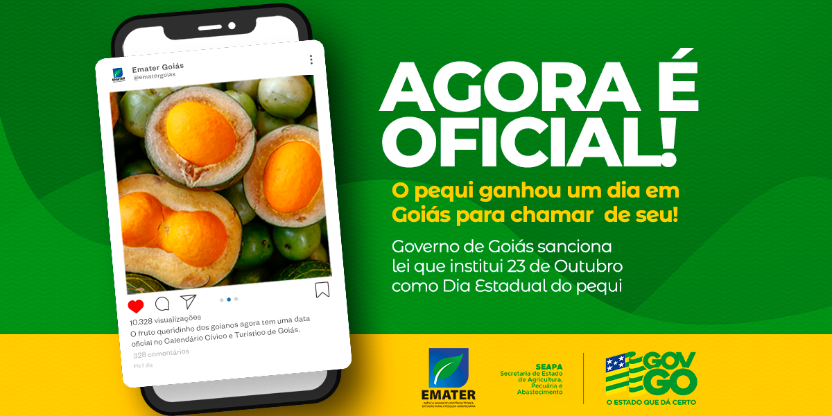 Governo de Goiás sanciona lei que estabelece o dia 23 de Outubro como o Dia Estadual do Pequi