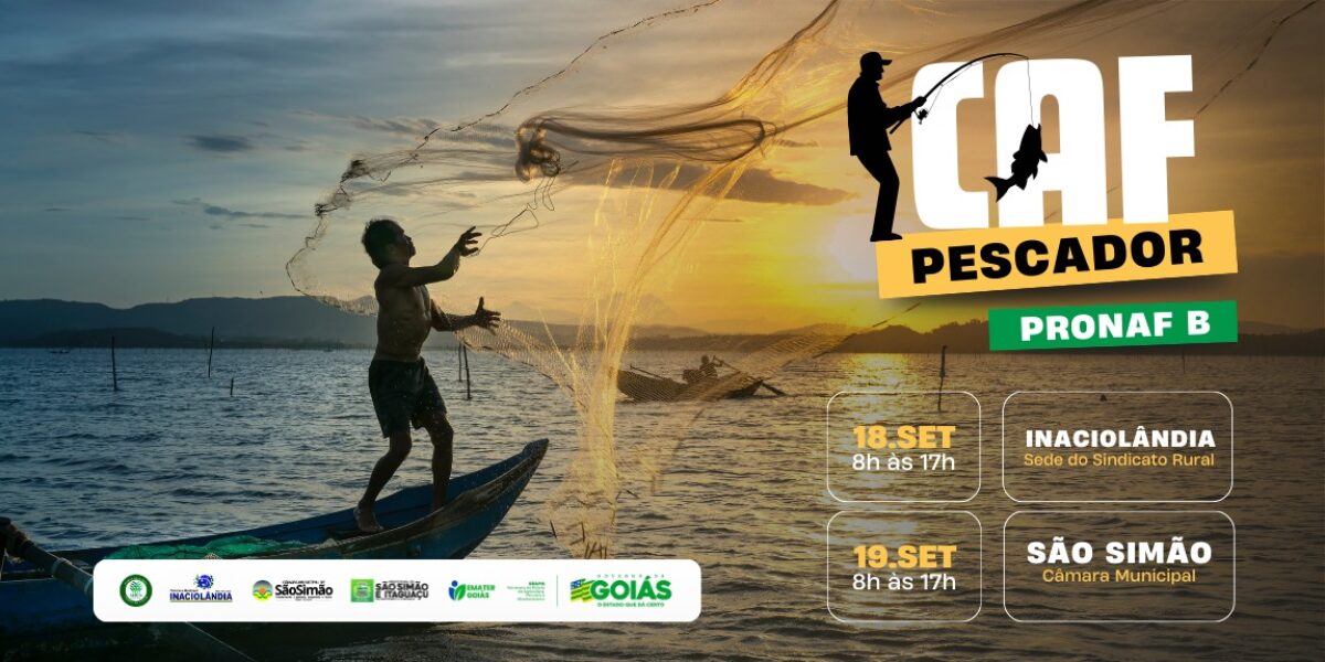 CAF Pescador: Emater Goiás realiza atendimentos em Inaciolândia e São Simão