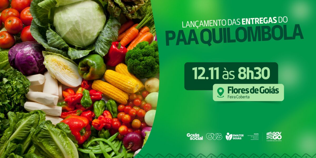 Lançamento das entregas do PAA Quilombola será realizado em Flores de Goiás nesta quarta-feira, 12