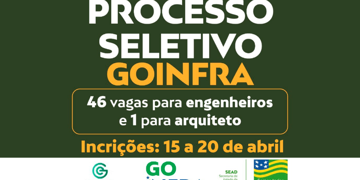 Governo de Goiás realiza processo seletivo para contratação de engenheiros e arquiteto