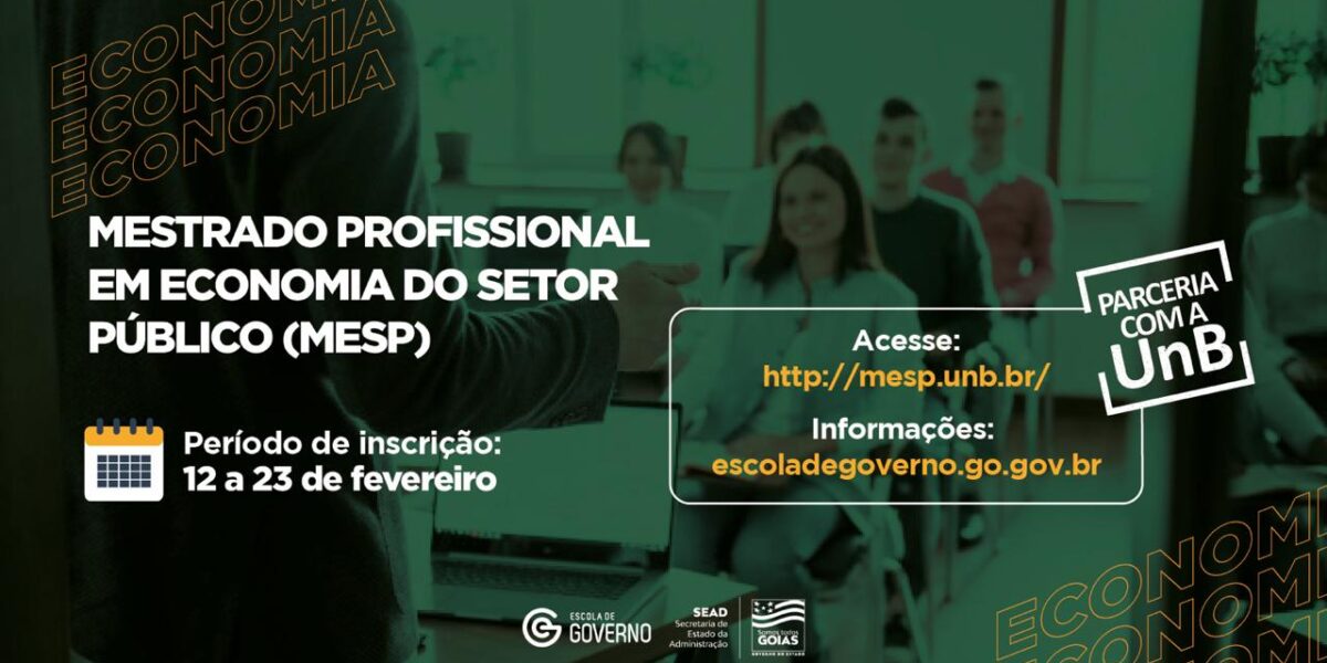 Governo de Goiás sela parceria com UnB e abre processo seletivo de mestrado para servidores estaduais