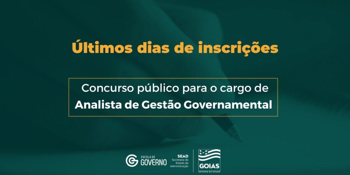 Inscrições do concurso público para o Cargo de Analista de Gestão Governamental se encerram na próxima segunda-feira (14/03)