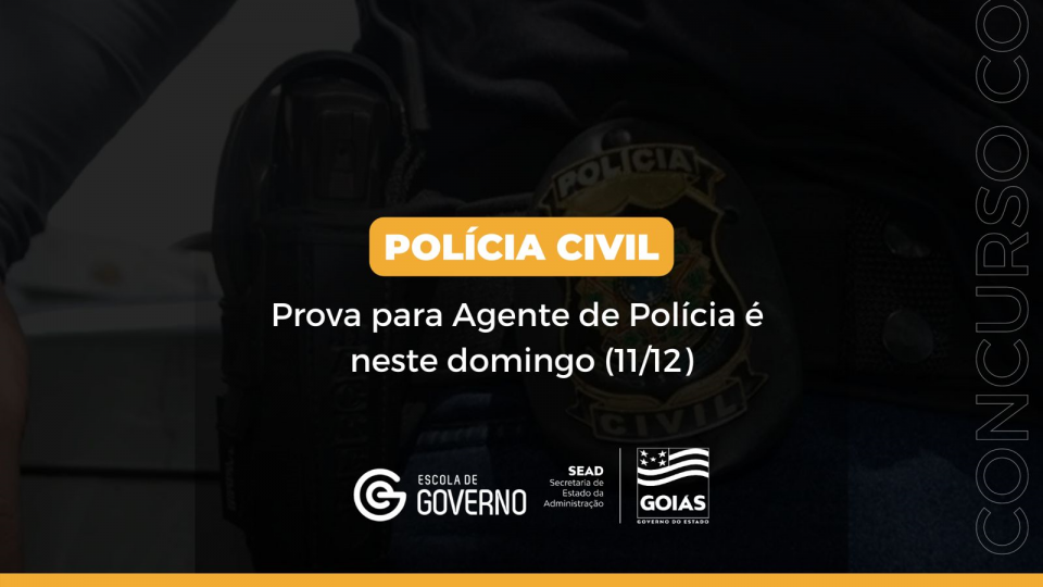 Prova do concurso para agente da Polícia Civil será neste domingo (11/12)