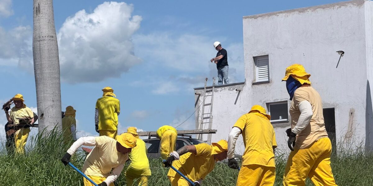 Reeducandos do sistema penitenciário fazem manutenção no Autódromo Internacional de Goiânia