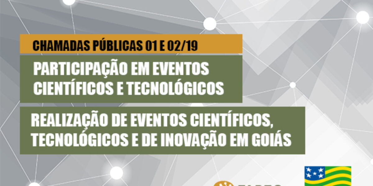 Fapeg lança editais de eventos com foco em popularização, fomento a ecossistemas de inovação e formação de redes de pesquisadores