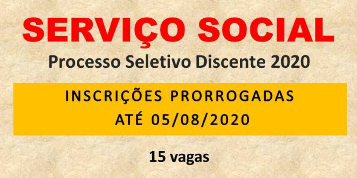 Inscrições ao mestrado em Serviço Social da PUC Goiás vão até dia 5