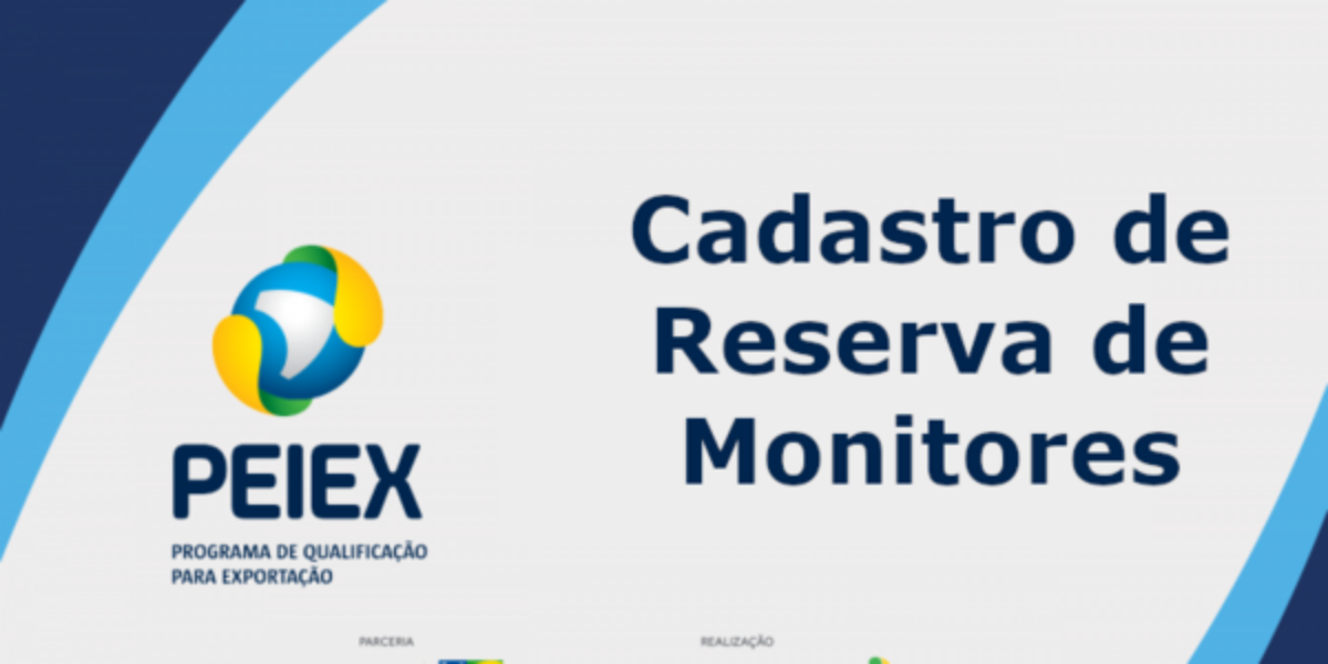 Inscrições para edital de cadastro reserva para monitor do Peiex vão até dia 27